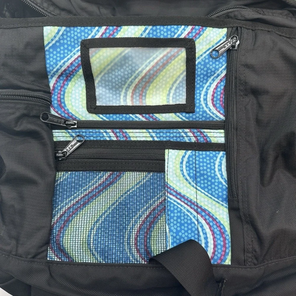 LL‎ Bean Messenger Bag Blue Black Laptop Compartment Daily Organizer Travel Bag
